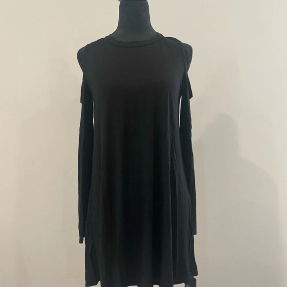 NWT Michael Lauren Radford Open Shoulder Dress in Black Sz Small - Picture 3 of 11